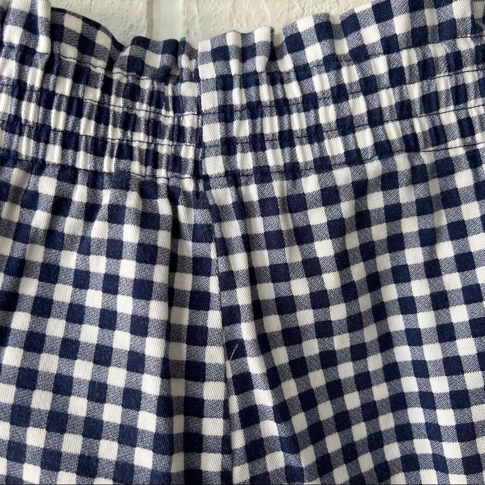 SOLD ZARA blue white gingham high waist tie front shorts M - Picture 5 of 10